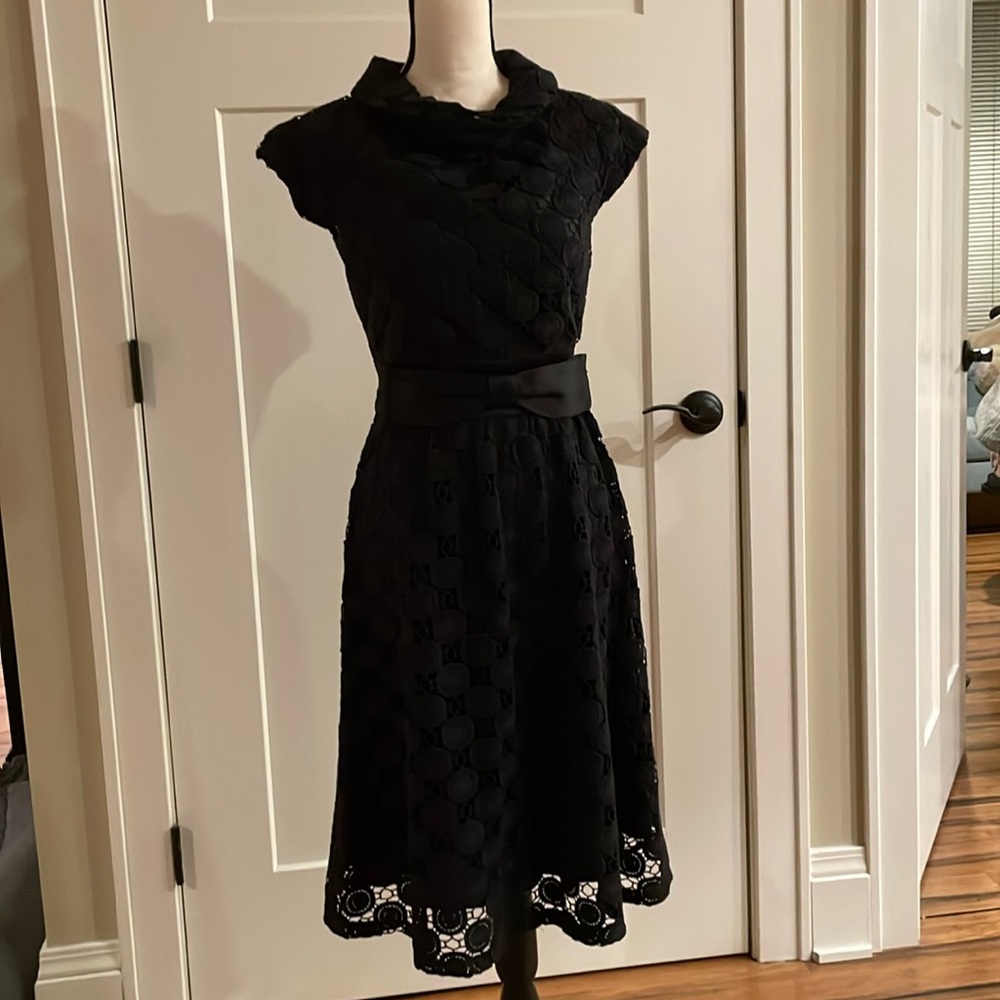 Black lace with black lining retro dress by Shoshanna